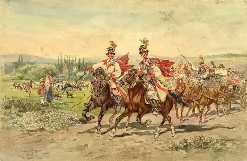 Krakow wedding by Juliusz Kossak, 1895 — digital art print download