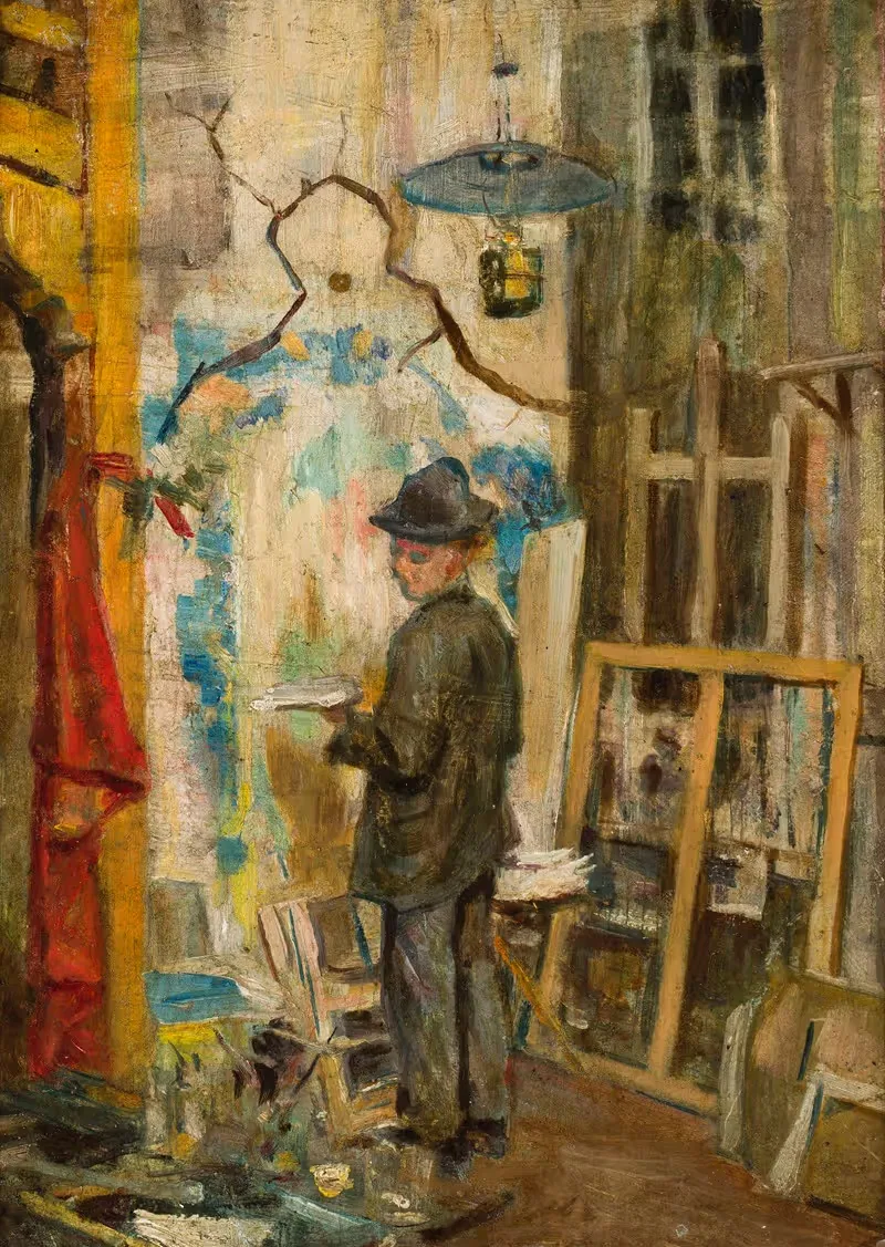 Józef Mehoffer in the studio by Stanisław Wyspiański, 1893 — digital art print download