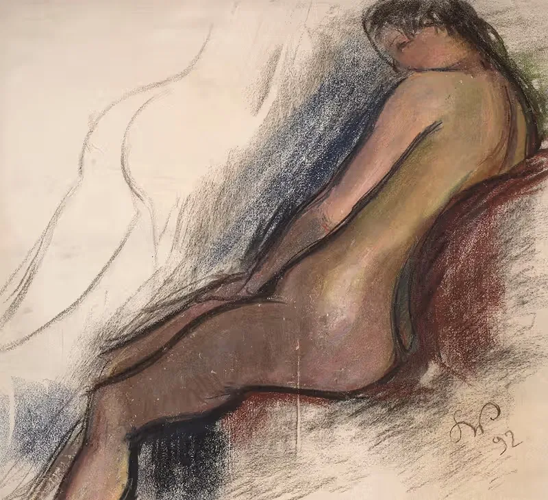 Study of a sitting model by Stanisław Wyspiański, 1892 — digital art print download
