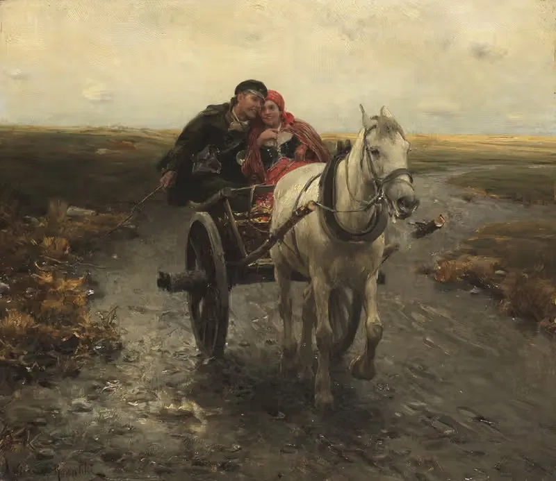 Vrijend paar by Alfred von Wierusz-Kowalski — digital art print download