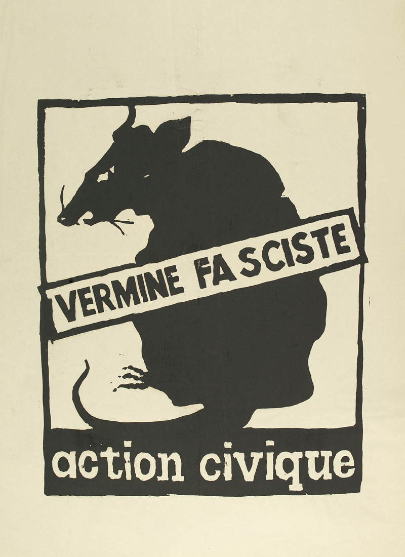 Vermine Fasciste Action Civique by Atelier de l'Ecole Nationale Supérieure des Beaux-Arts, 1968 — digital art print download