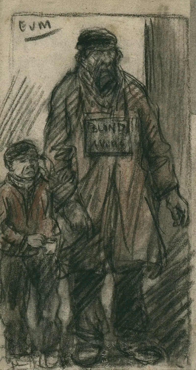 Слепой мужчина с мальчиком by Эжен Ван Мигем, 1899 — digital art print download