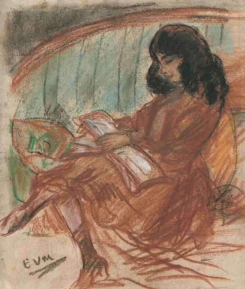 Читающая светлая клетка by Эжен Ван Мигем, 1905 — digital art print download