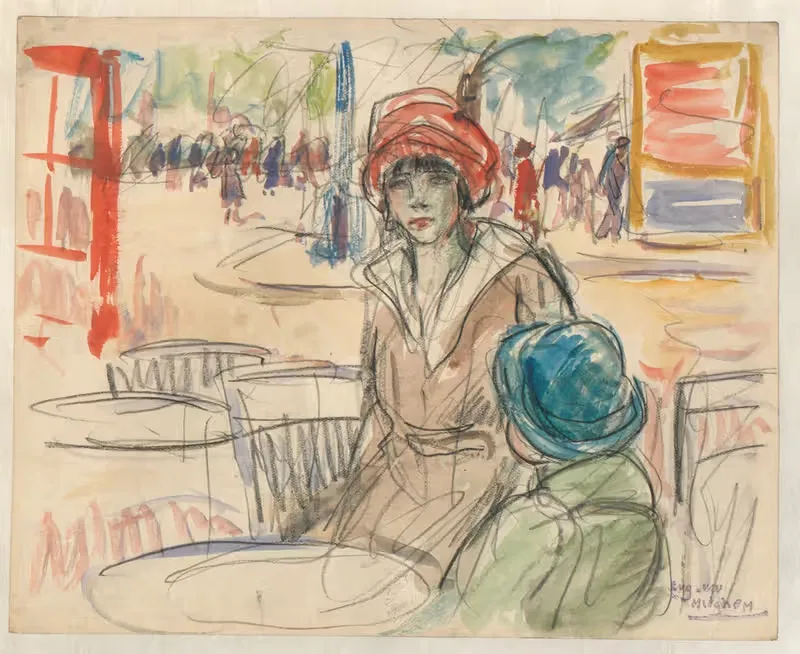 Terras op de Keyserlei by Eugeen Van Mieghem, 1921 — digital art print download