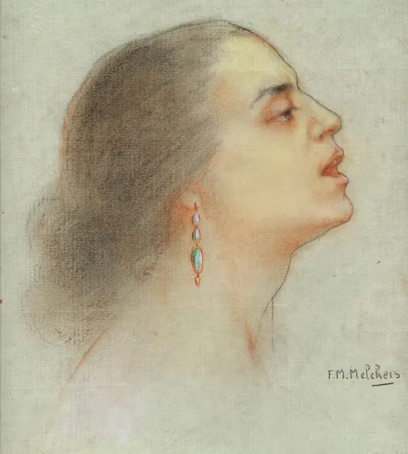 Портрет певицы by Франц Мельхерс — digital art print download