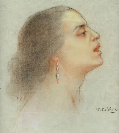 Портрет певицы by Франц Мельхерс — digital art print download