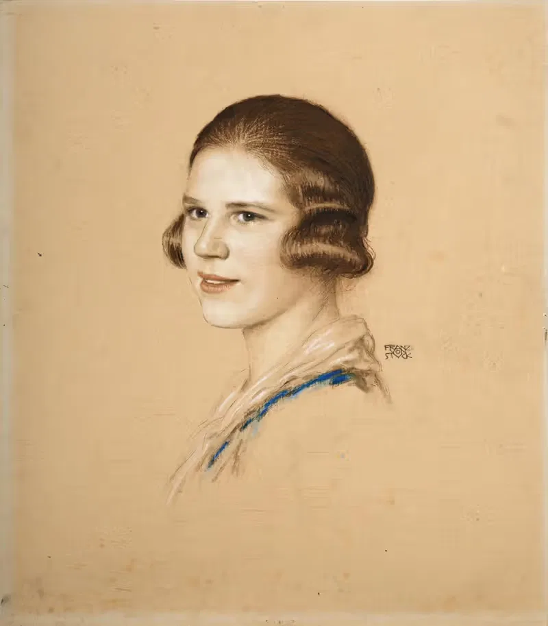 Mädchenporträt im Dreiviertelprofil — Franz von Stuck
