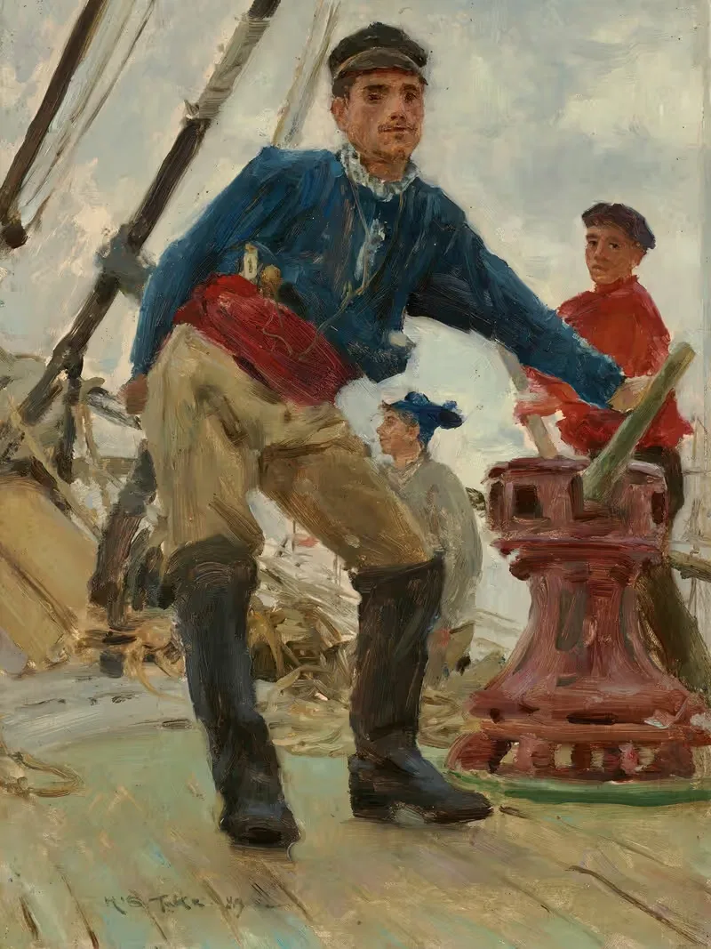 У капстана на испанском бриге by Генри Скотт Таке, 1889 — digital art print download