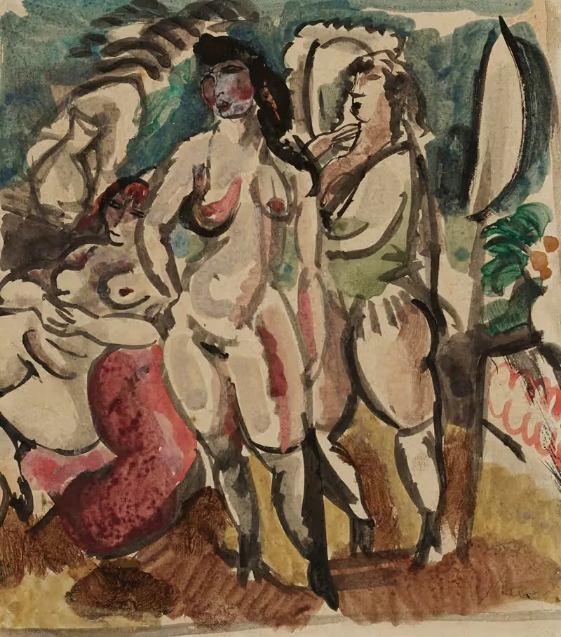 Три женщины by Жюль Паскин, 1923 — digital art print download