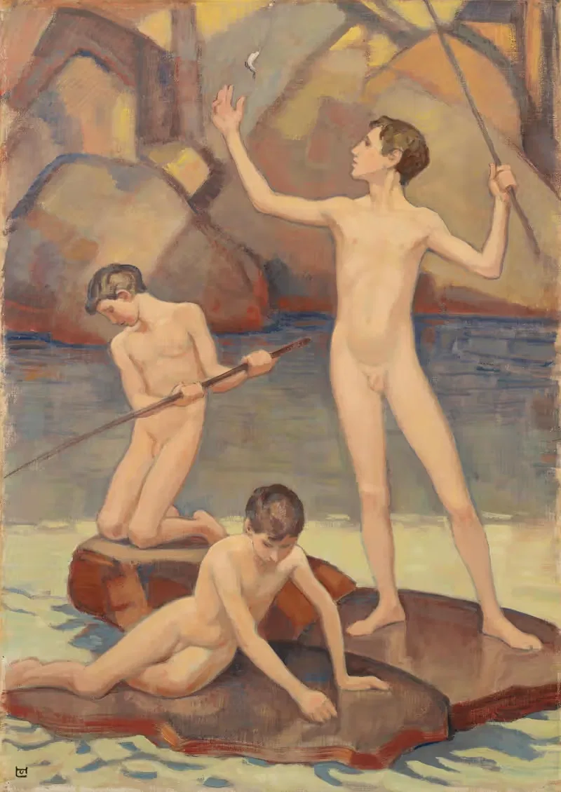Angelnde Knaben by Ludwig von Hofmann, 1910-1920 — digital art print download