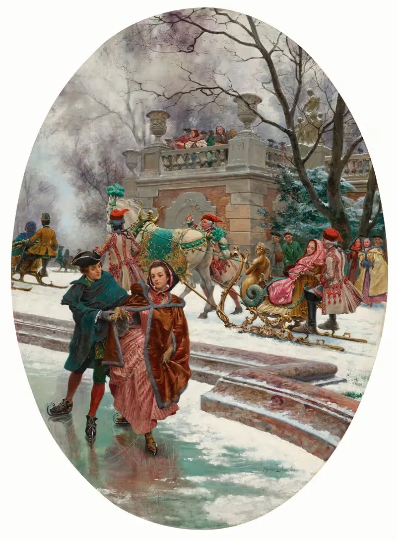 Катальщики (Зима) by Морис Лелоар, 1909 — digital art print download
