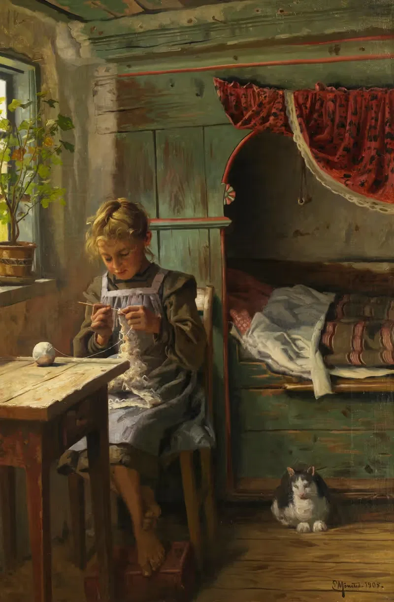 In der Stube by Peder Mørk Mønsted, 1905 — digital art print download