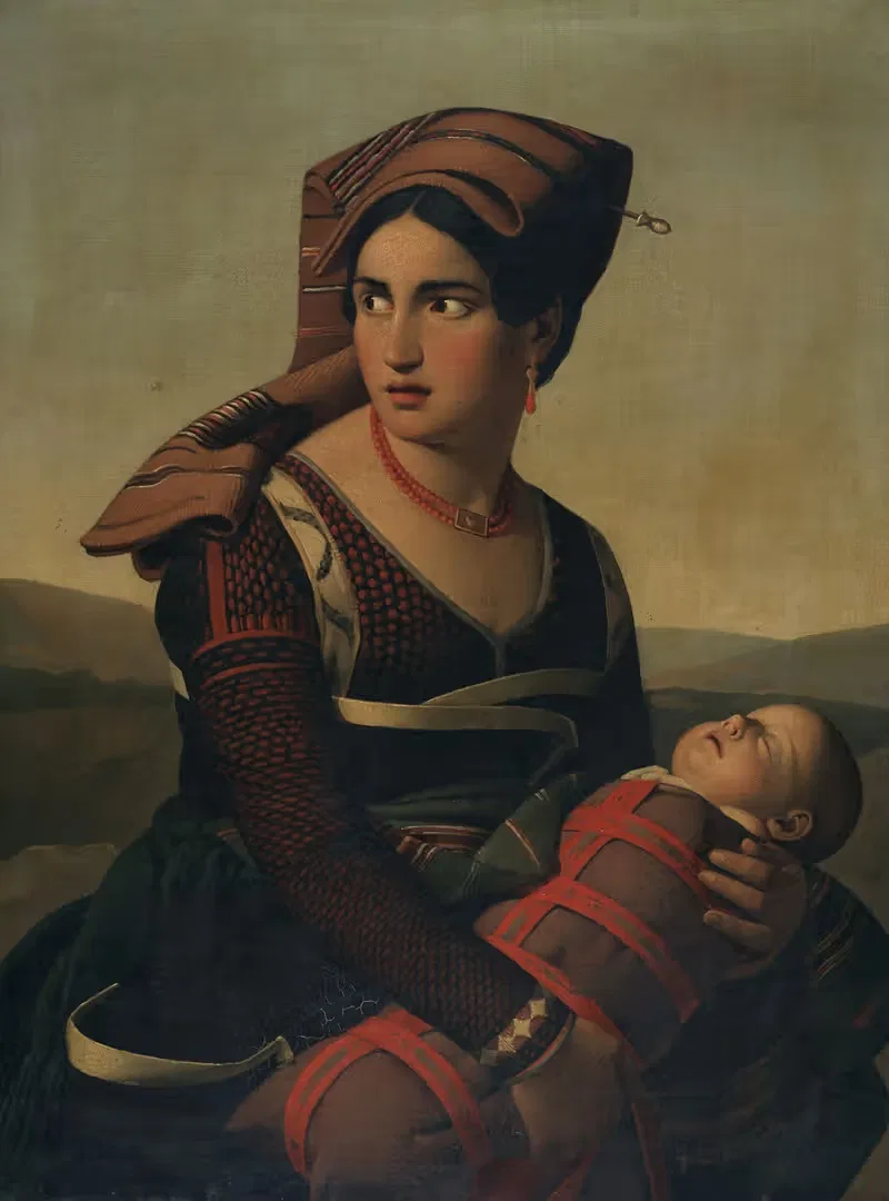 Robber’s Wife with Child on the Run — Adolphe Bernard
