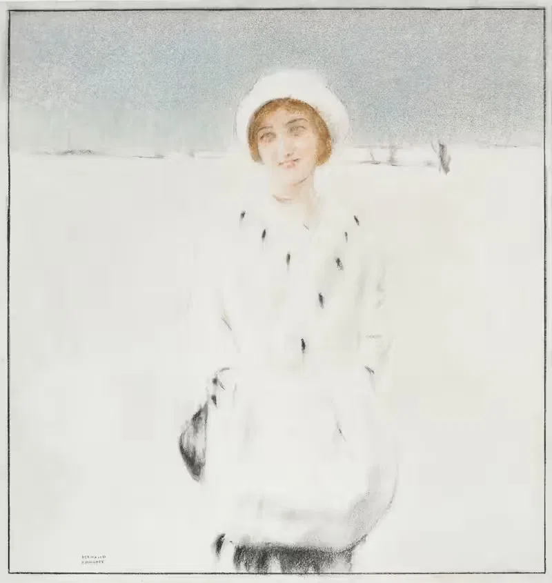 The White Ermine by Fernand Khnopff, 1916 — digital art print download
