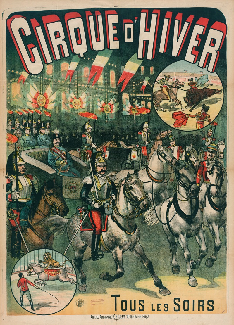 Cirque D'hiver Tous Les Soirs by Imp. Charles Lévy, 1890 — digital art print download