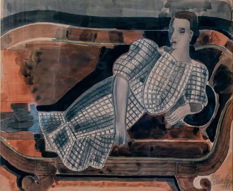 Дама на скамейке by Жан Бруссельманс, 1948 — digital art print download