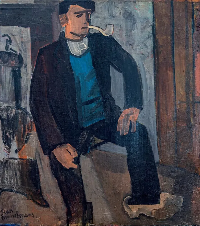 Man met pijp by Jean Brusselmans, 1921 — digital art print download