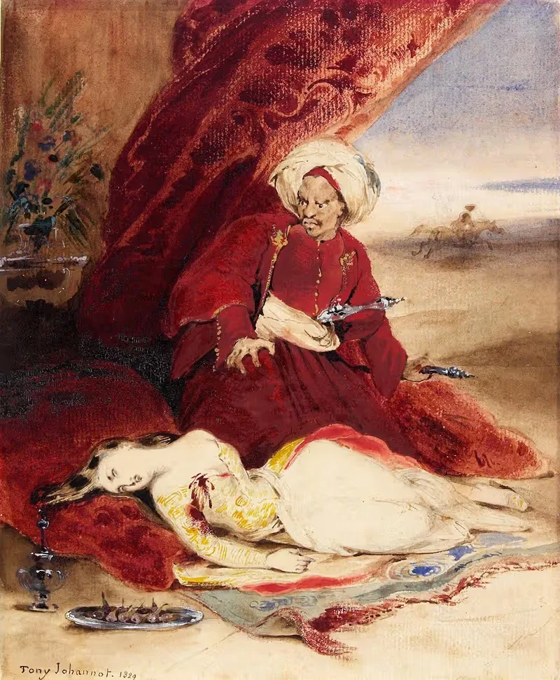 Лейла, Хасан и Гиаур by Тони Жонно, 1829 — digital art print download