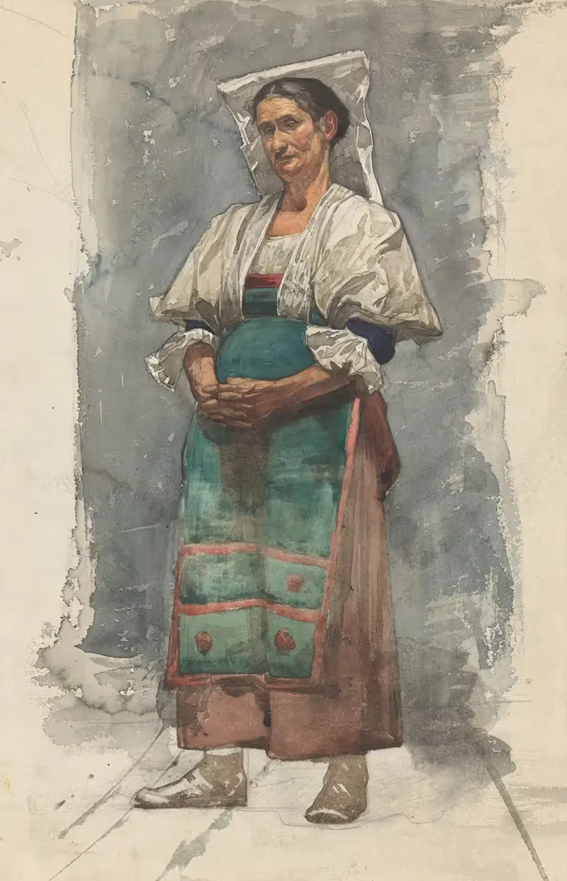 Staande vrouw in klederdracht — Willem Witsen