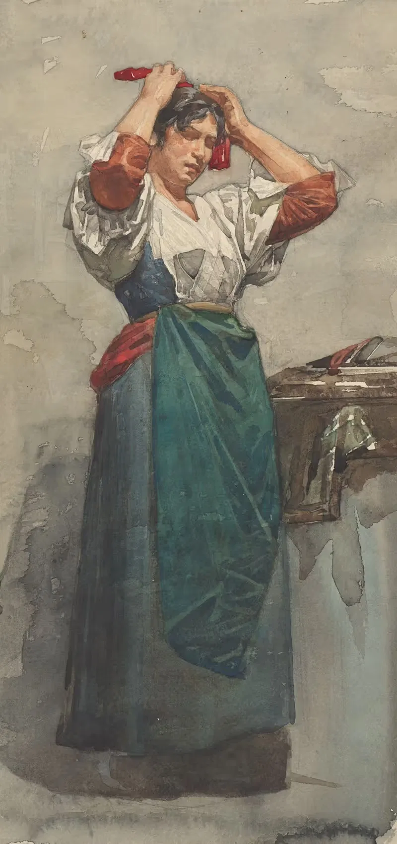 Изучение женщины, делающей прическу by Виллем Витсен, 1870-1923 — digital art print download