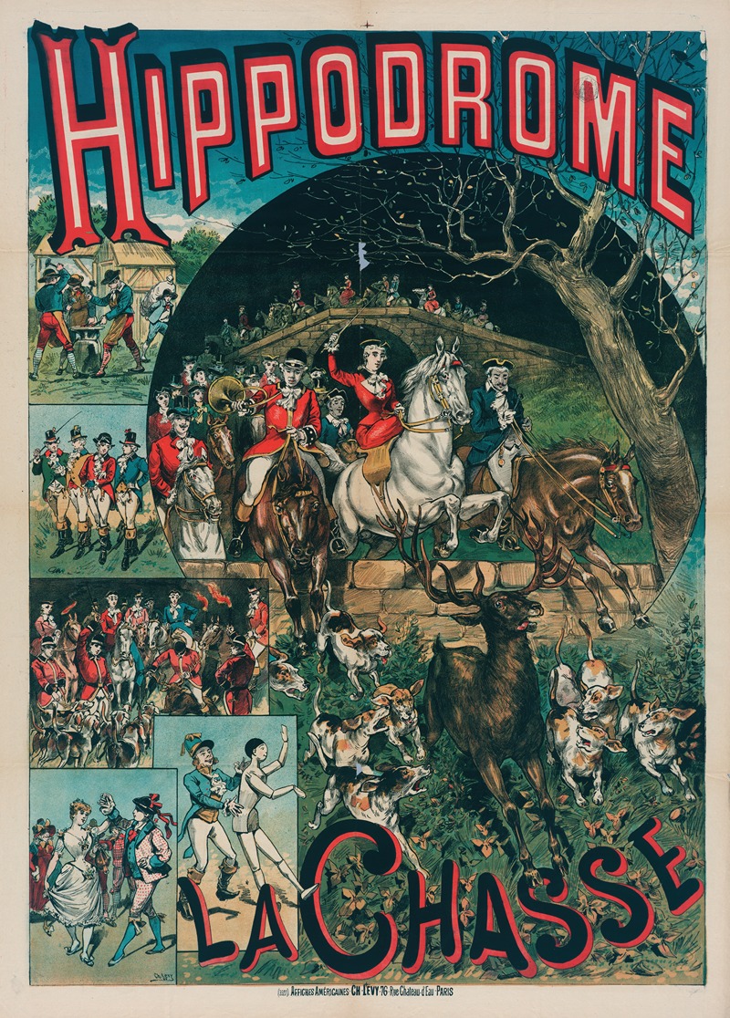 Hippodrome La Chasse by Imp. Charles Lévy, 1887 — digital art print download