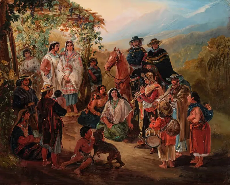 Индейская свадьба by Иоганн Мориц Ругендас, 1850 — digital art print download