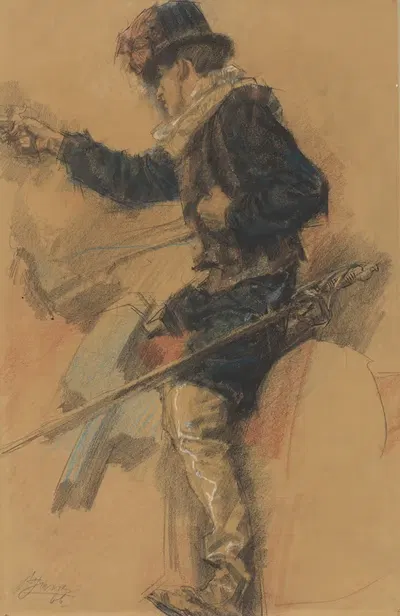 Soldier on horseback, in Spanish dress, with drawn pistol by Johannes Hendricus Jurres — digital art print download