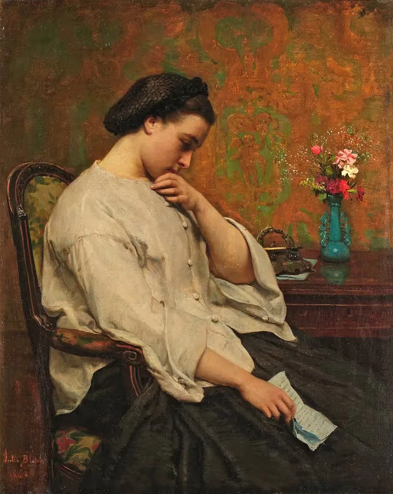 The Letter by Jules Breton, 1862 — digital art print download