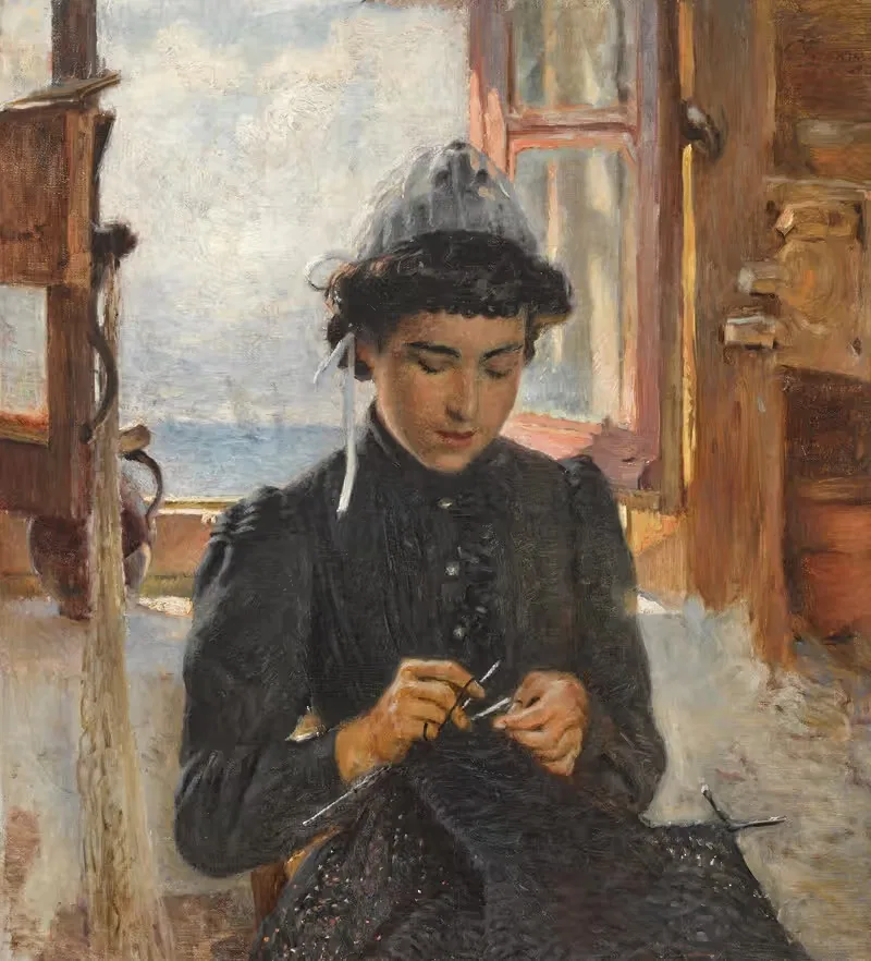 Бретонская девушка by Константин Егорович Маковский, 1904 — digital art print download