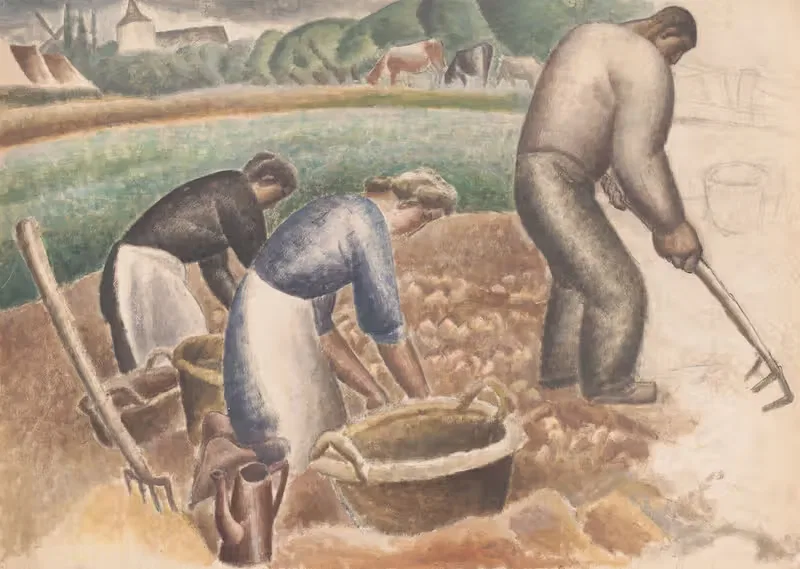 Картофельщики на поле by Лео Гестел, 1927 — digital art print download