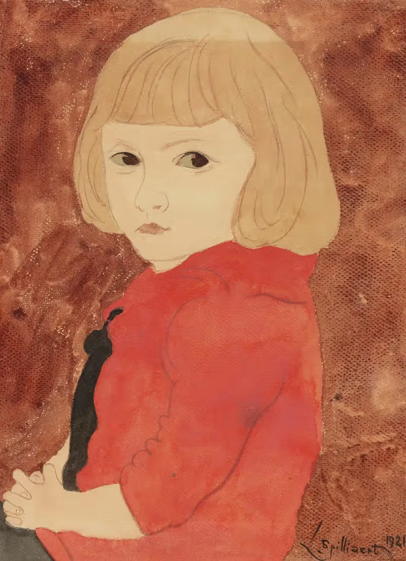 Маленькая девочка в красном свитере by Леон Спиллиарт, 1921 — digital art print download