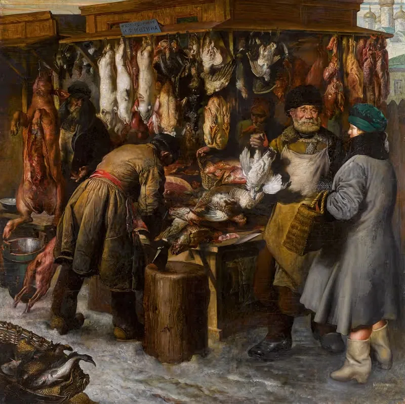 Meat Market in Moscow — Vasily Nikolaevich Yakovlev