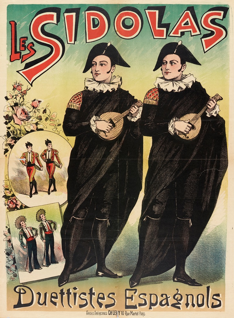 Les Sidolas Duettistes Espagnols by Imp. Charles Lévy, 1888 — digital art print download