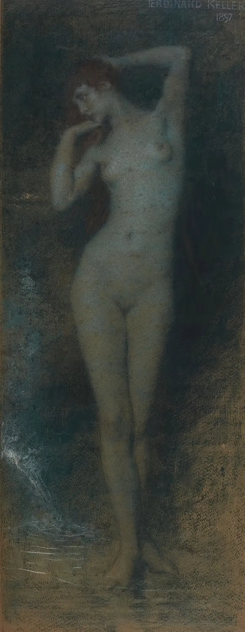 Стоящий женский акт by Фердинанд фон Келлер, 1897 — digital art print download