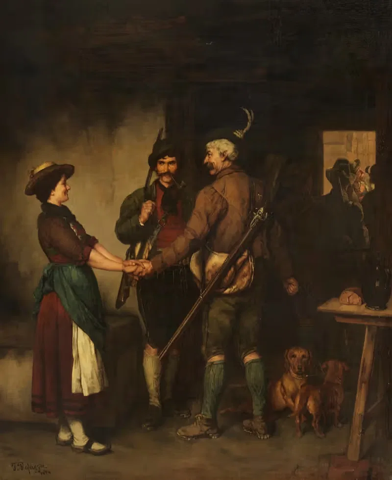 Прощание охотников by Франц фон Дефреггер, 1876 — digital art print download