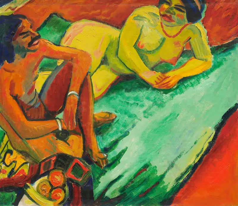 Inder und Frauenakt — Hermann Max Pechstein