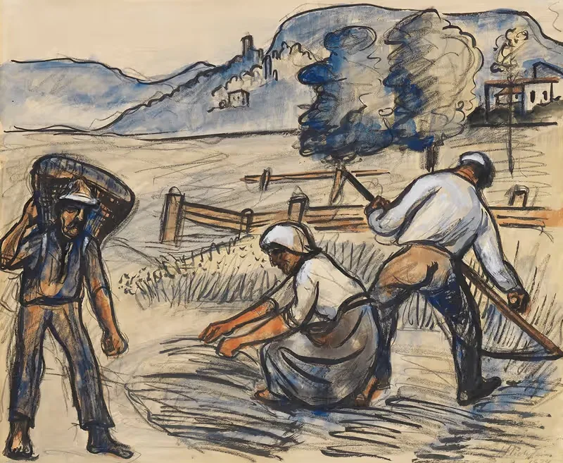 На сборе урожая by Герман Макс Пехштайн, 1924 — digital art print download