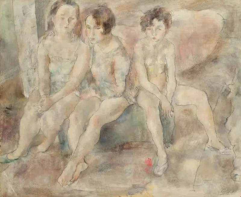 Три молодые девушки by Жюль Паскин, 1930 — digital art print download