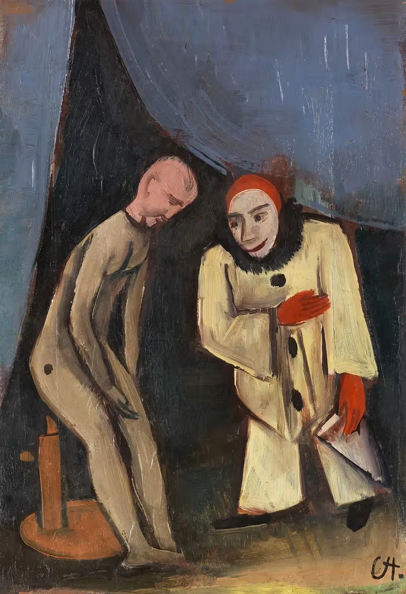 Clown and doll by Karl Hofer, 1924 — digital art print download