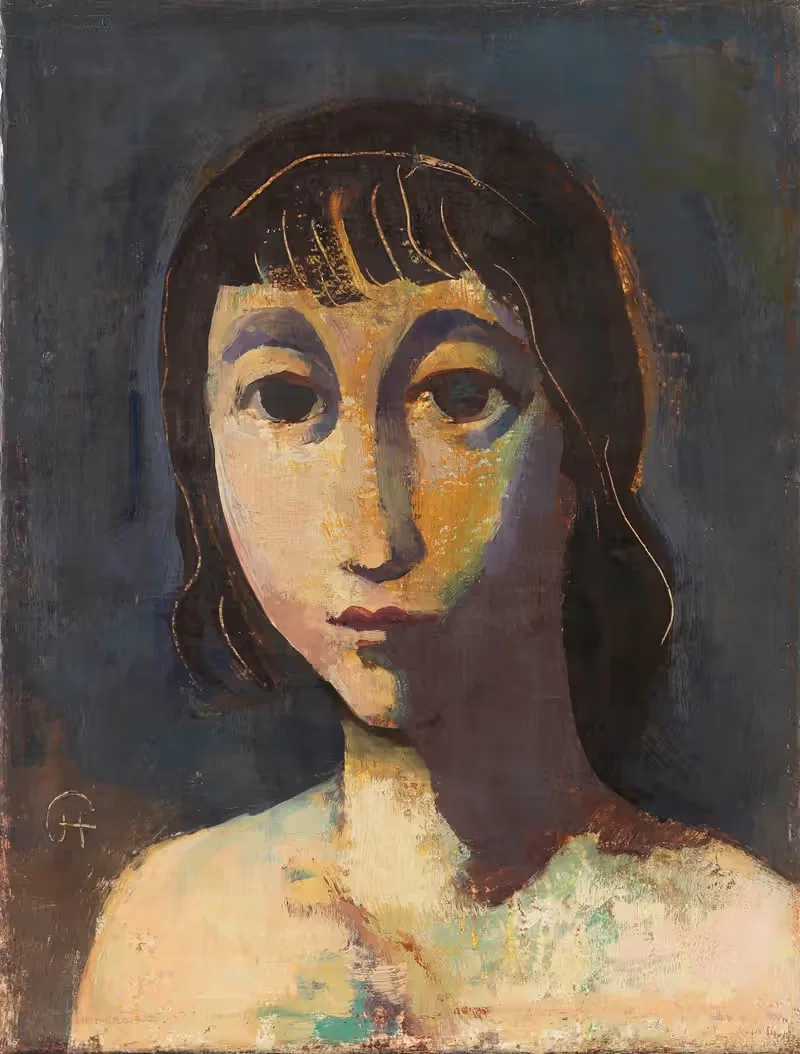 Girl with dark hair — Karl Hofer