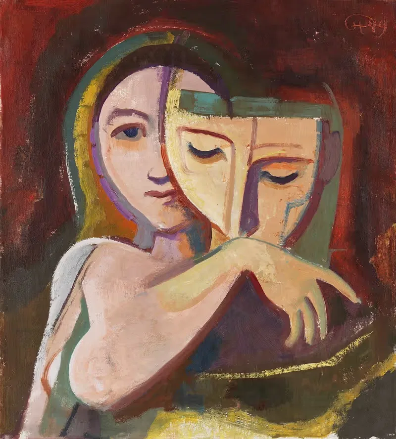 Девушка с маской by Карл Хофер, 1949 — digital art print download