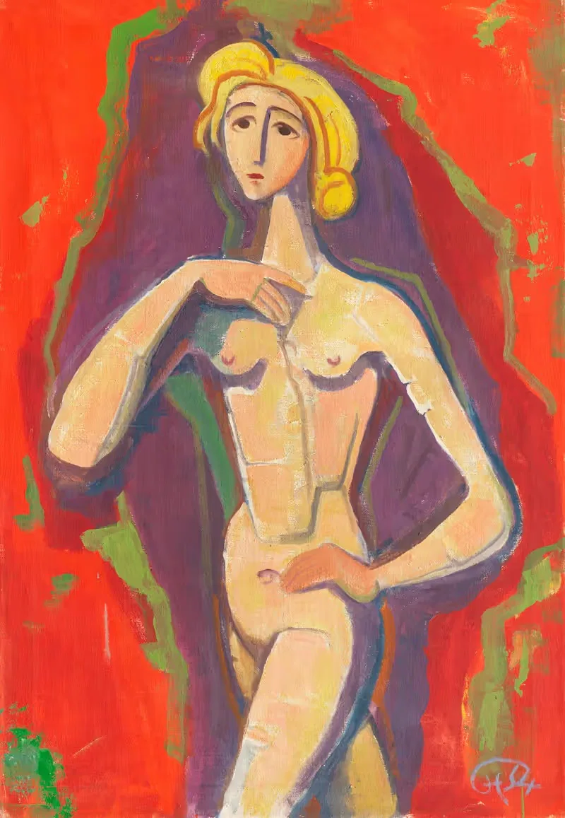Стоящая обнаженная женщина by Карл Хофер, 1954 — digital art print download