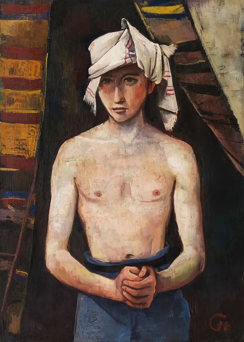 Young man with headscarf by Karl Hofer, 1924 — digital art print download