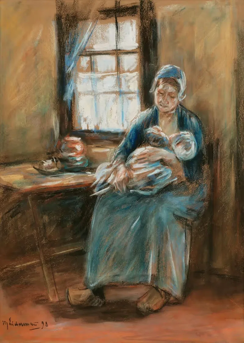 Mutter mit Kind by Max Liebermann, 1898 — digital art print download