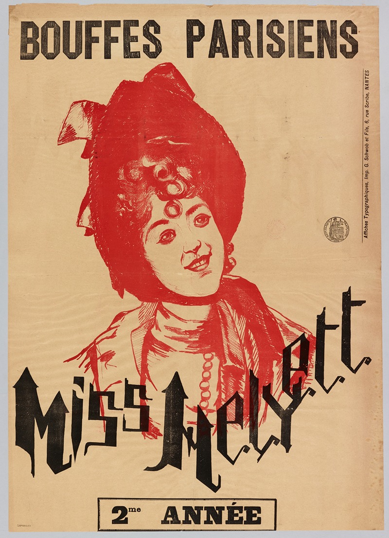 Bouffes Parisiens Miss Helyett — Imp. Schwob et fils