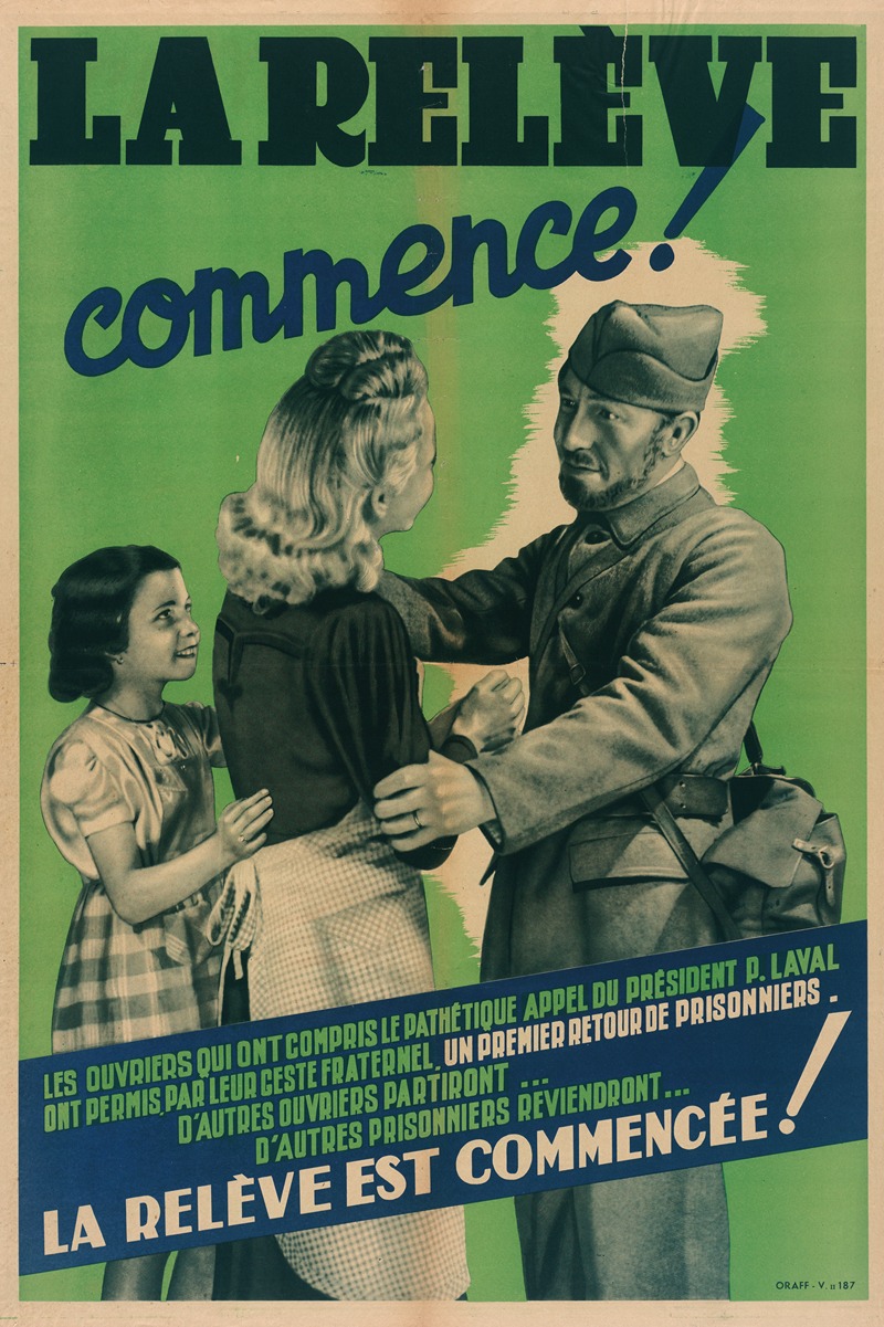 La Releve Commence by Imprimeur Office de répartition de l’affichage, 1942 — digital art print download