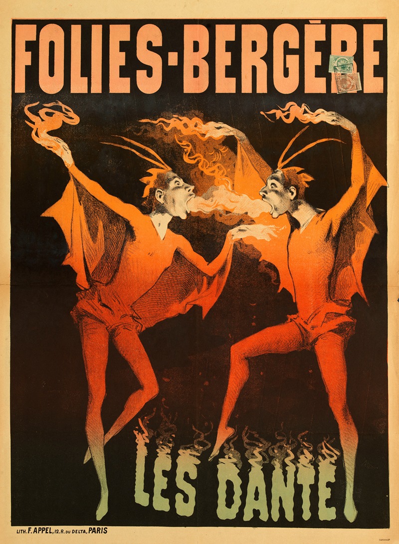 Folies-Bergere Les Dante — Lith. F. Appel