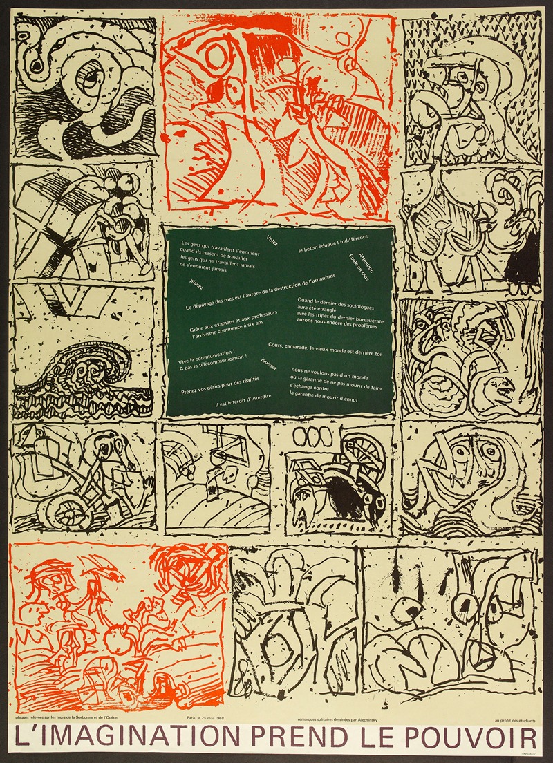 L'imagination Prend Le Pouvoir by Pierre Alechinsky, 1968 — digital art print download