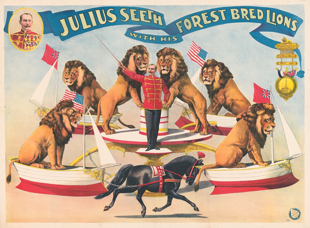 Julius Seeth with his forest bred lions — Адольф Фридлендер Лит.