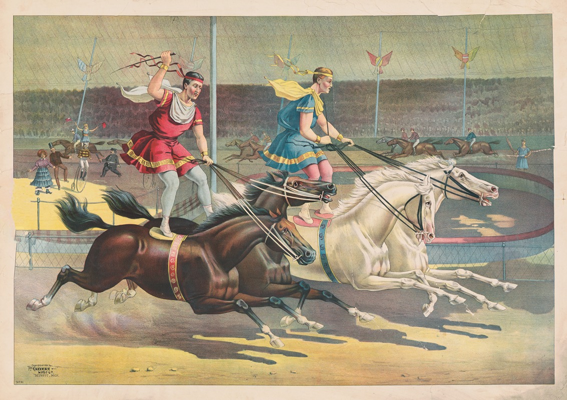 Standing horseback riders by Кэлверт Литографическая Компания, 1890 — digital art print download